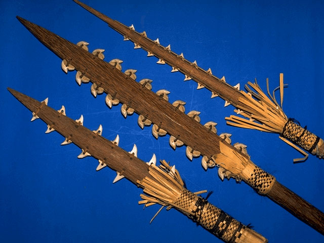 So. Pacific islander shark tooth spears